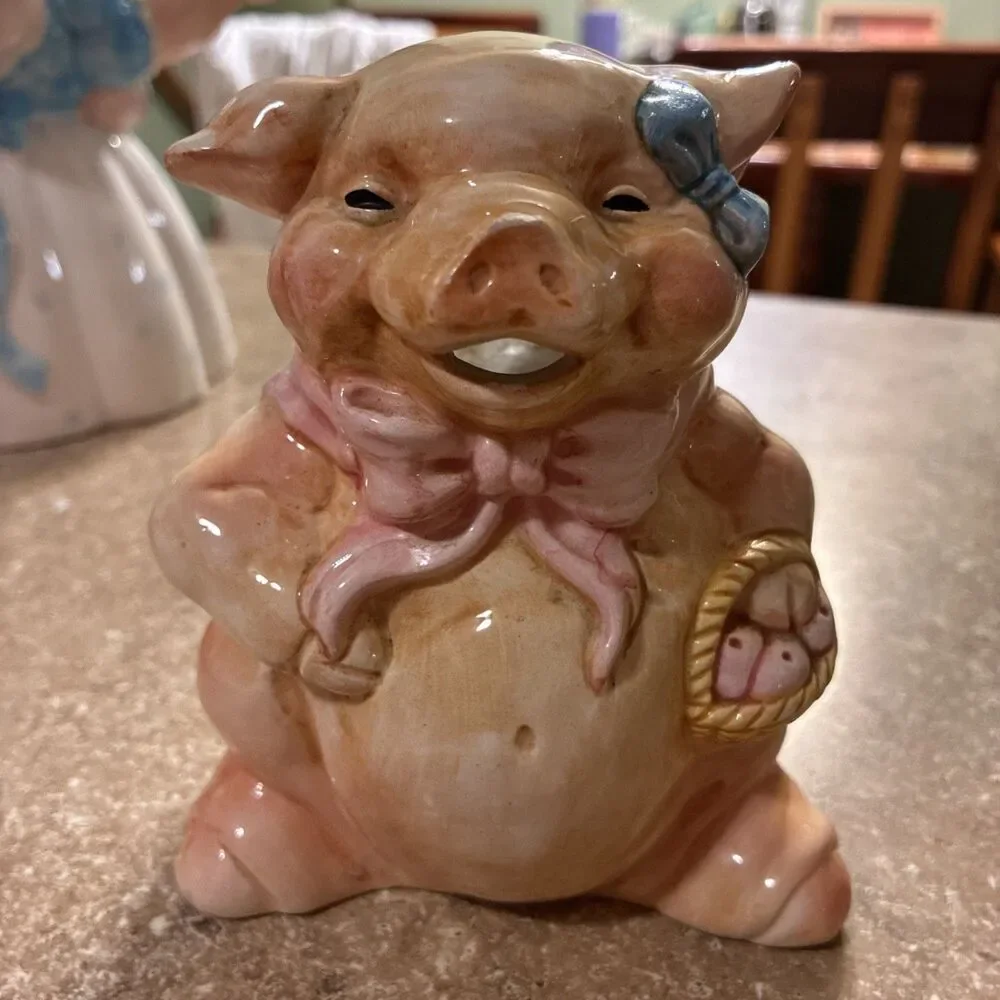 Pigsville Pig Creamer 1993 Ceramic 5x4 Inch FM 1384 Vintage